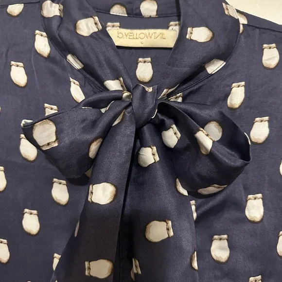 Stylish Navy Elk Tooth Print Button-Down Shirt - Picture 3 of 4